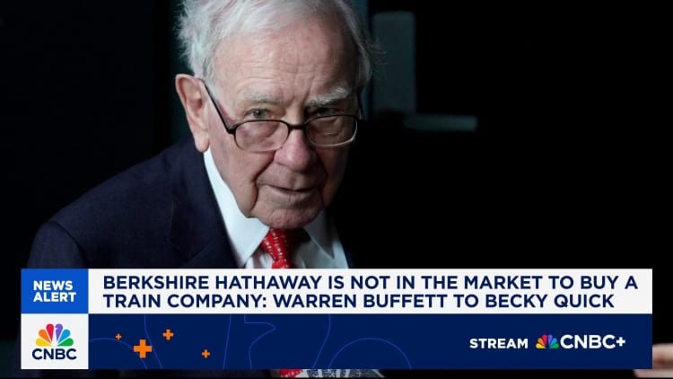 Warren Buffett just told CNBC his plan for trains. The stocks are moving